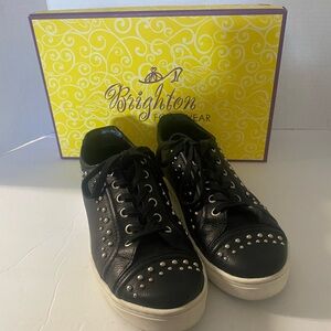 Brighton Pretty Tough Janis black studded sneakers. Size 7.5